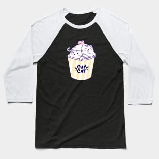 Cute Cup Cat Baseball T-Shirt